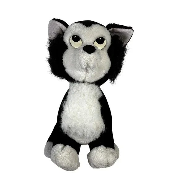 Disney Figaro Cat Plush Pinocchio Movie Stuffed Animal Black White Vintage - Picture 2 of 6